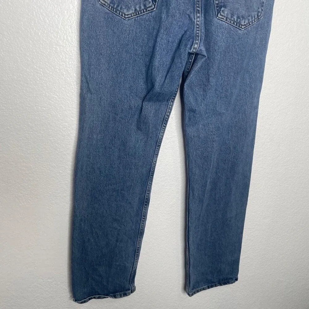 Levis 505 Regular Fit Straight Leg Jeans Mens W34 L32 Medium Wash Blue Denim